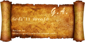 Grüll Arnold névjegykártya
